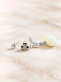Set de 3 piercings SYERA : pendant opale et cristal baguette, trio de perles, mini solitaire
